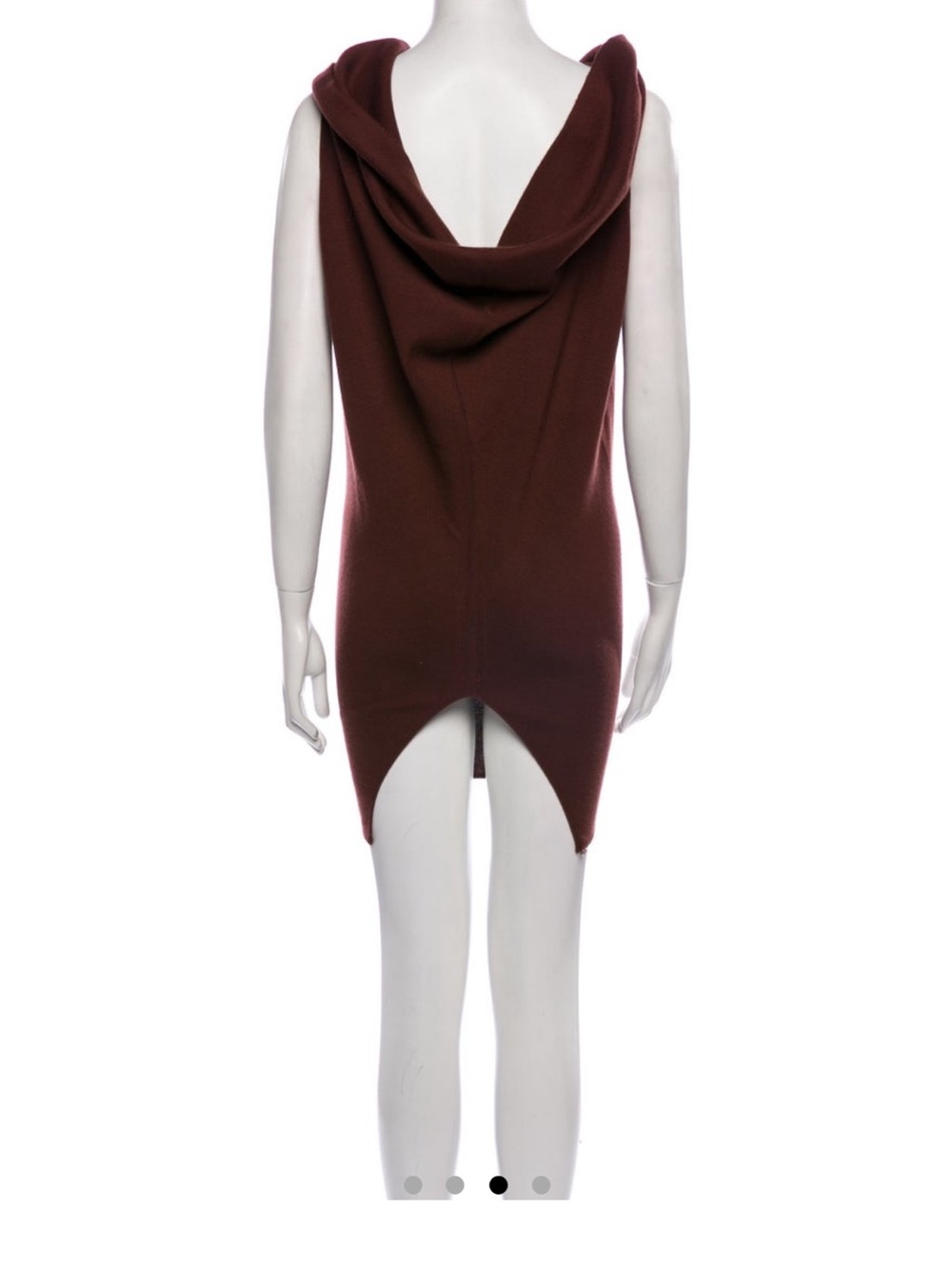 Rick Owens Sleeveless Cowl Tunic Sweater in Brown